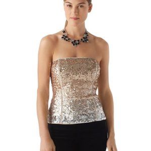 WHBM Ombre Mixed Metallic Sequin Bustier